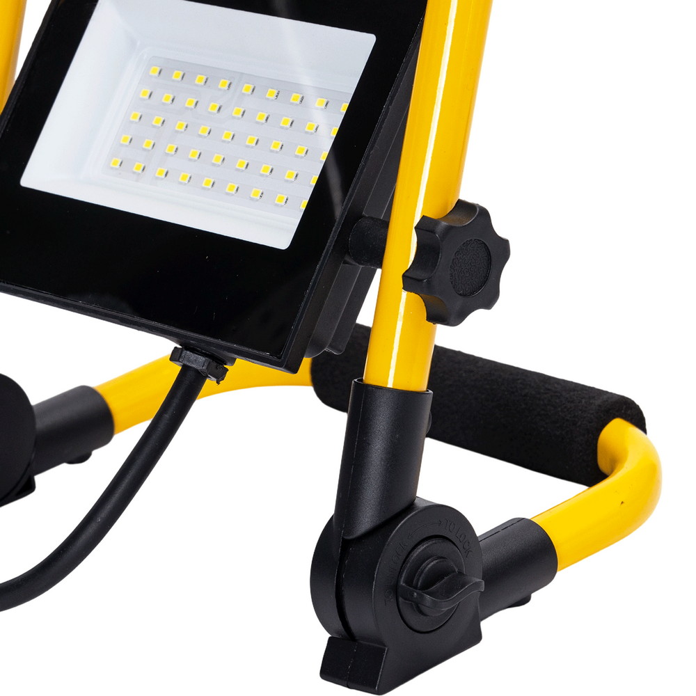 Faro Led da lavoro portatile 30W Nero e giallo IP65 Bianco freddo 6500K Aigostar - Foto 4