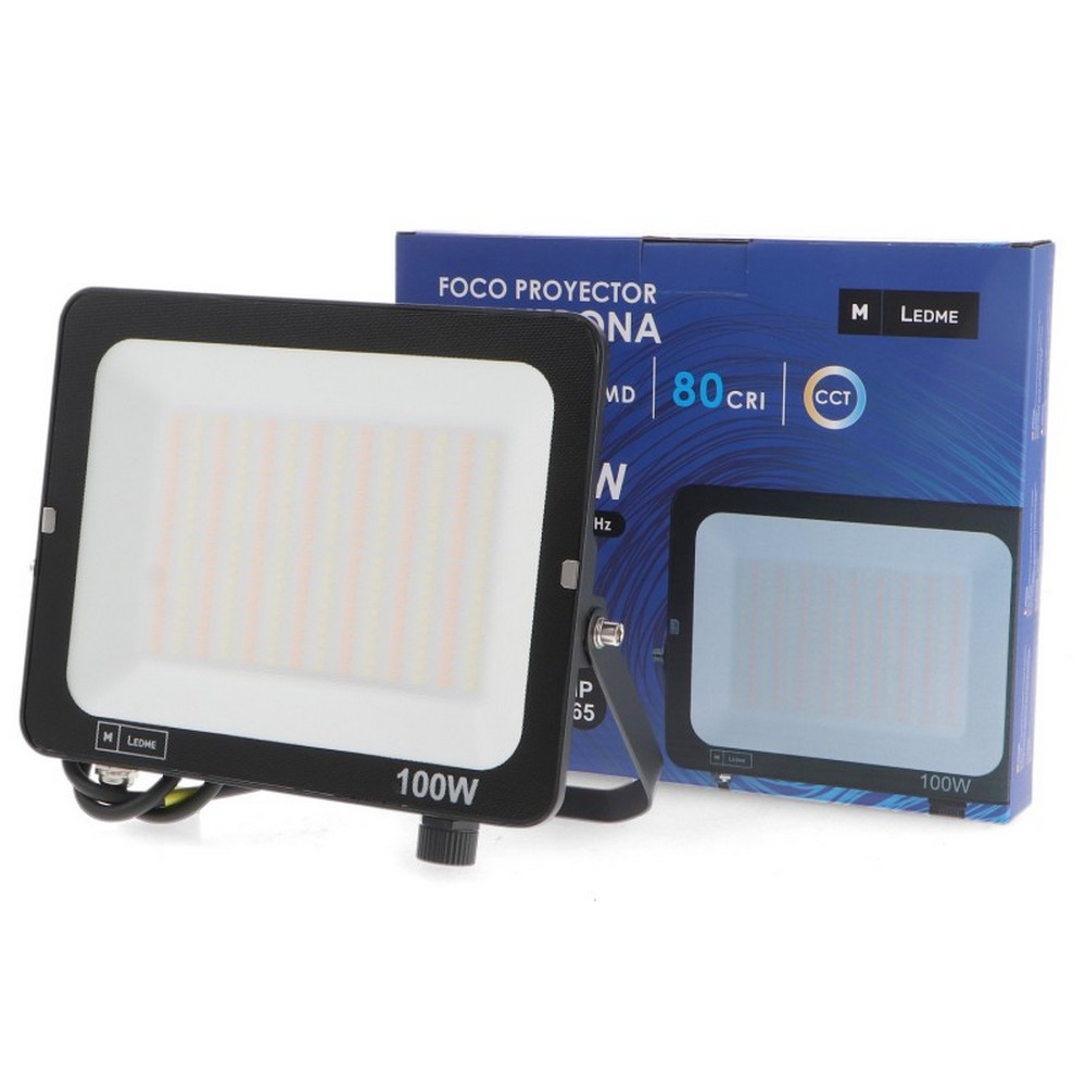 Faro proiettore Led 100W Nero da esterno IP65 CCT temperatura colore regolabile M LEDME - Foto 2