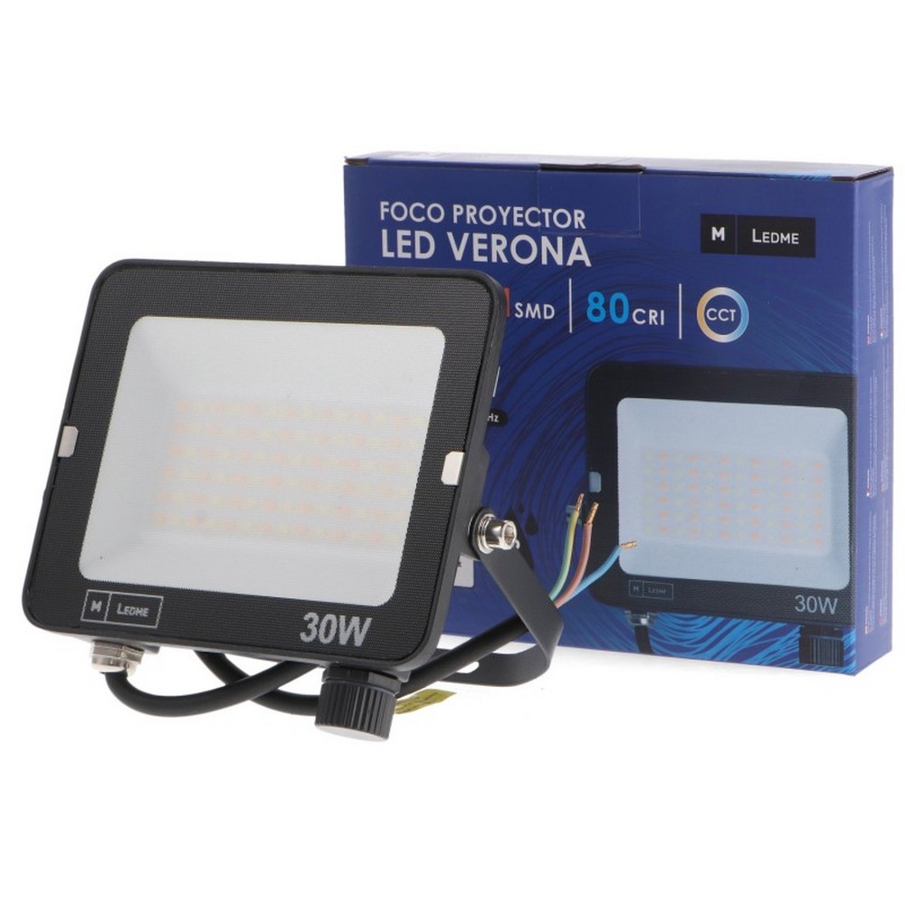 Faro proiettore Led 30W Nero da esterno IP65 CCT temperatura colore regolabile M LEDME - Foto 2