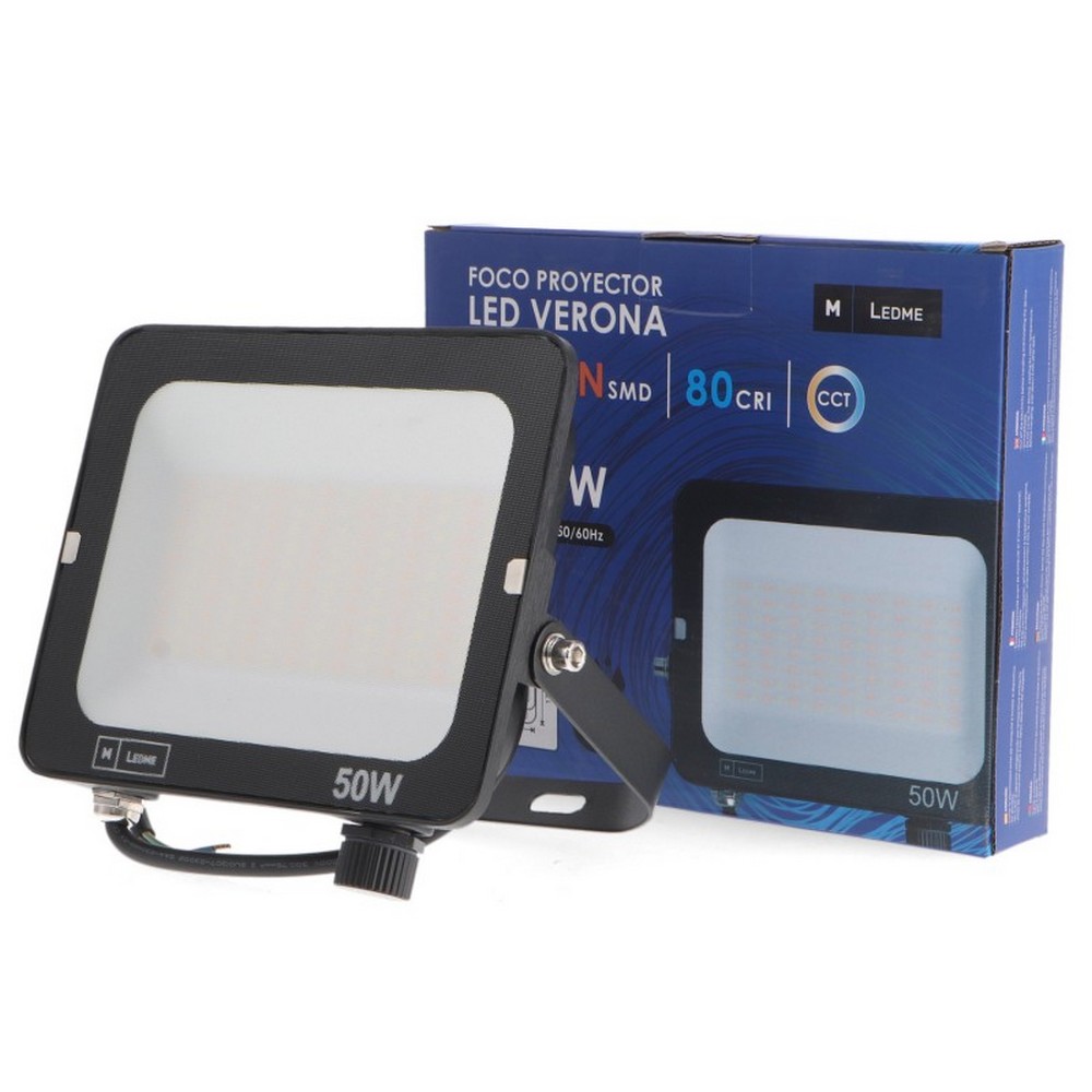 Faro proiettore Led 50W Nero da esterno IP65 CCT temperatura colore regolabile M LEDME - Foto 2