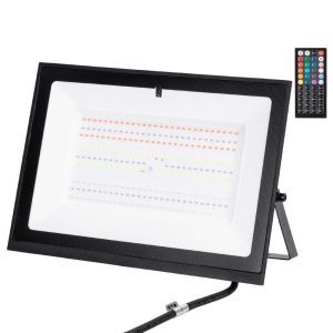 Foto principale Faro proiettore Led Seven 100W Nero da esterno IP65 RGB luce regolabile e dimmerabile con telecomando Aigostar