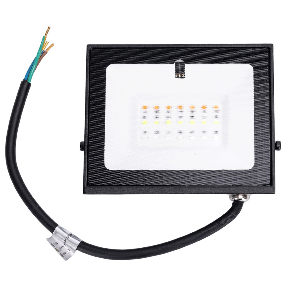 Faro proiettore Led Seven 10W Nero da esterno IP65 RGB luce regolabile e dimmerabile con telecomando Aigostar - Foto 1