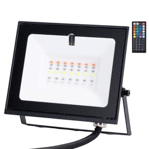 Foto principale Faro proiettore Led Seven 10W Nero da esterno IP65 RGB luce regolabile e dimmerabile con telecomando Aigostar