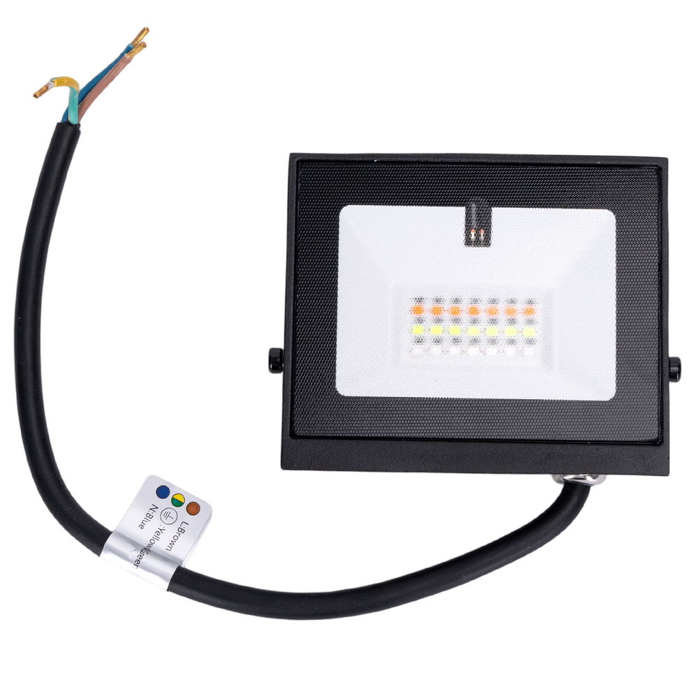 Faro proiettore Led Seven 20W Nero da esterno IP65 RGB luce regolabile e dimmerabile con telecomando Aigostar - Foto 1