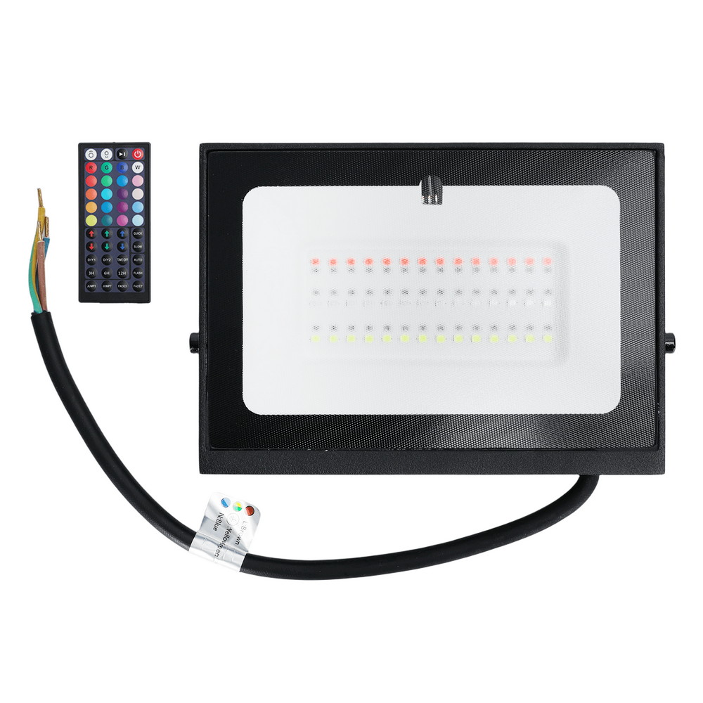 Faro proiettore Led Seven 30W Nero da esterno IP65 RGB luce regolabile e dimmerabile con telecomando Aigostar - Foto 2