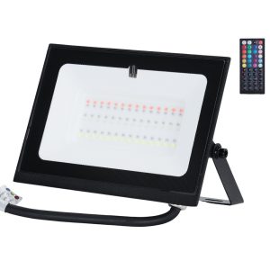 Foto principale Faro proiettore Led Seven 30W Nero da esterno IP65 RGB luce regolabile e dimmerabile con telecomando Aigostar