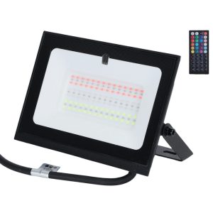 Foto principale Faro proiettore Led Seven 50W Nero da esterno IP65 RGB luce regolabile e dimmerabile con telecomando Aigostar