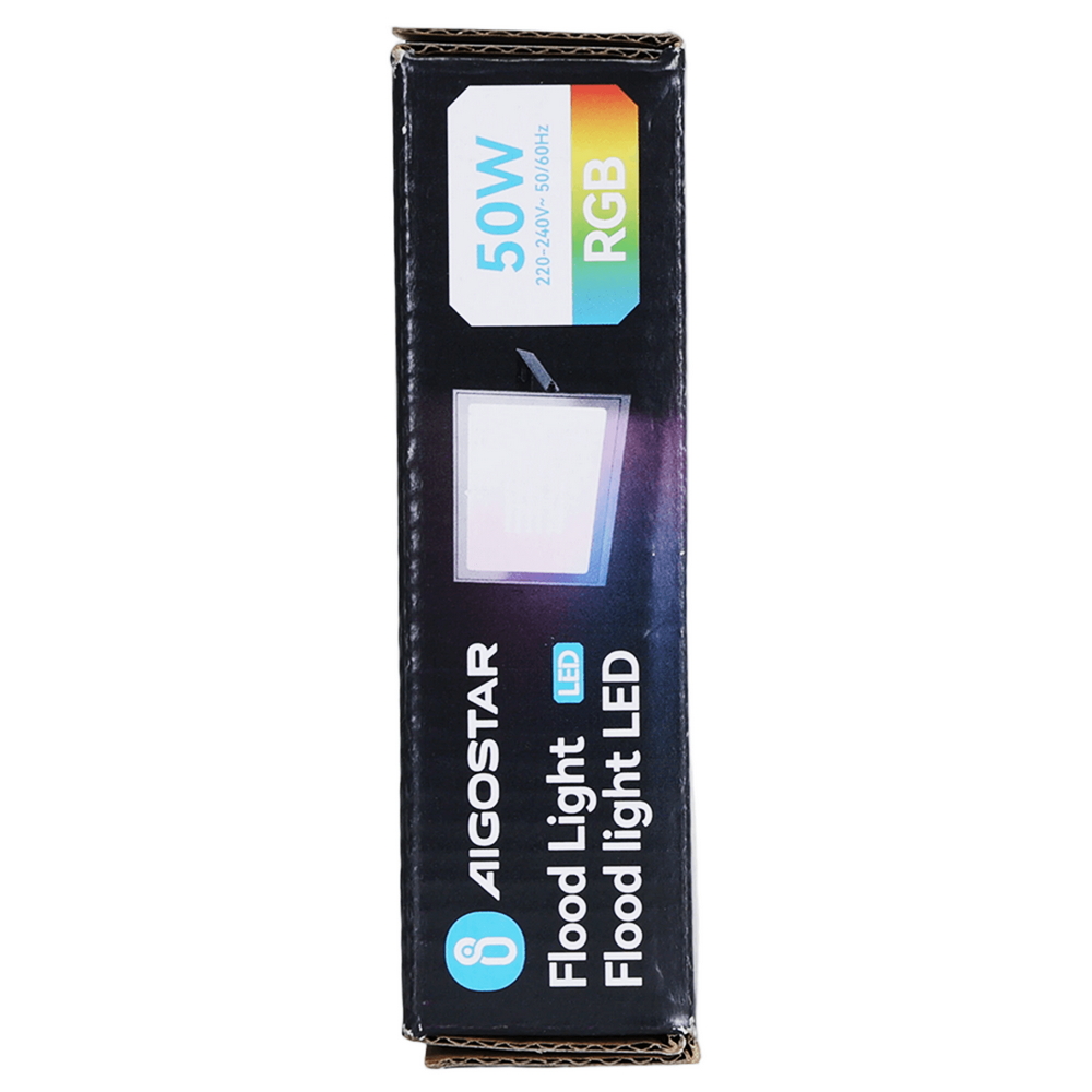 Faro proiettore Led Seven 50W Nero da esterno IP65 RGB luce regolabile e dimmerabile con telecomando Aigostar - Foto 4
