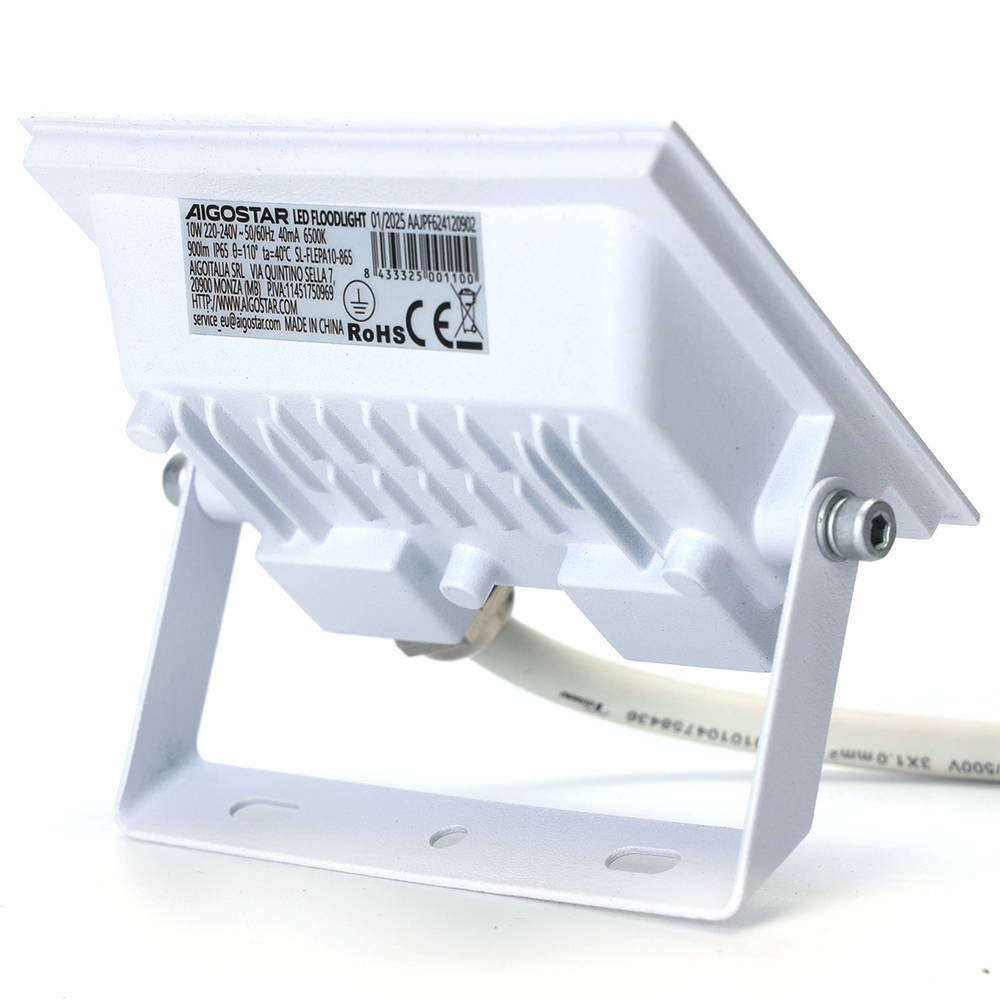 Faro proiettore Led Slim 10W Bianco da esterno IP65 Bianco freddo 6500K Aigostar - Foto 2