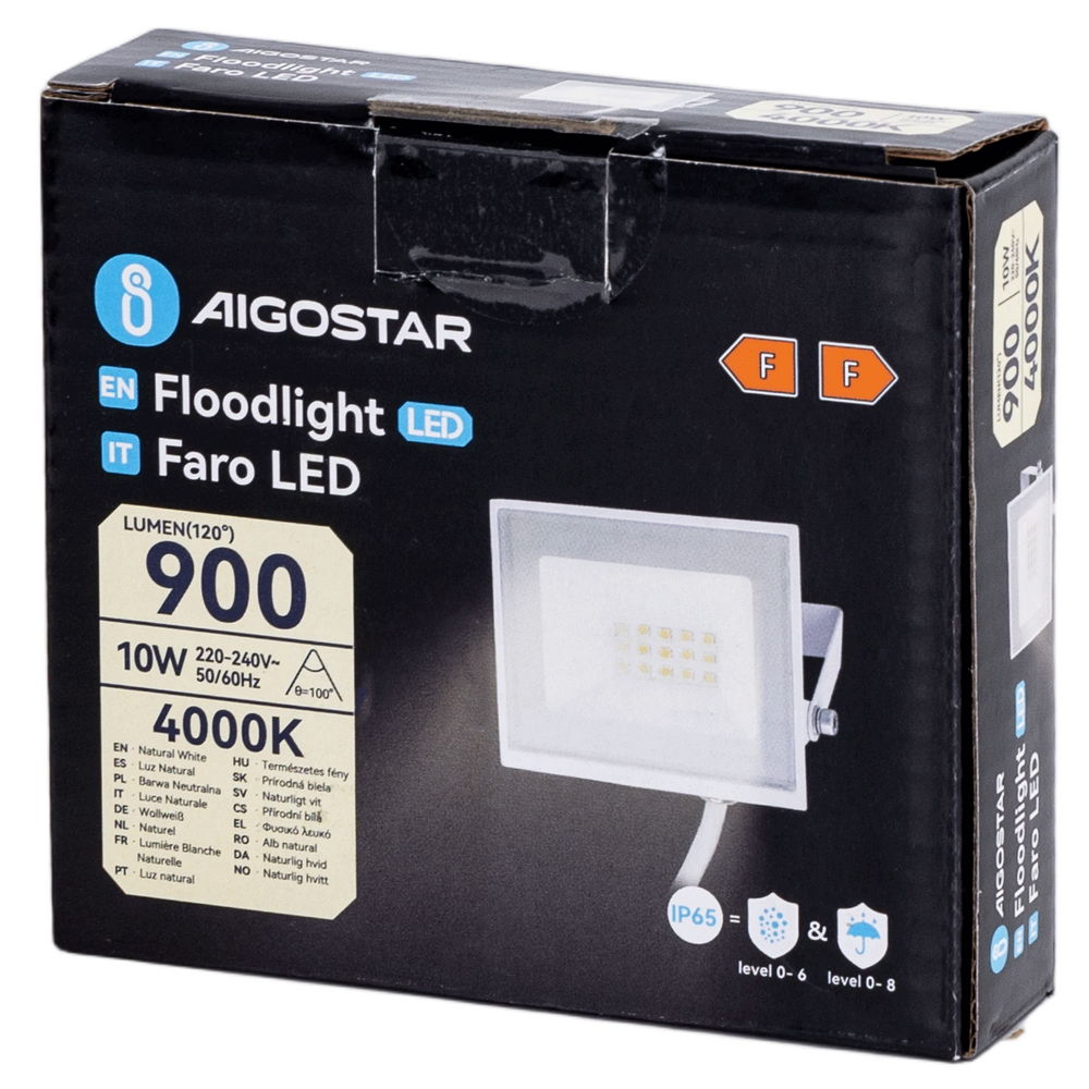 Faro proiettore Led Slim 10W Bianco da esterno IP65 Bianco neutro 4000K Aigostar - Foto 4