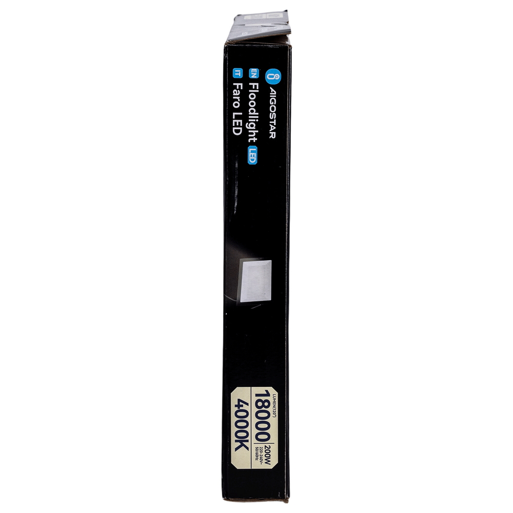 Faro proiettore Led Slim 200W Nero da esterno IP65 Bianco neutro 4000K Aigostar - Foto 6