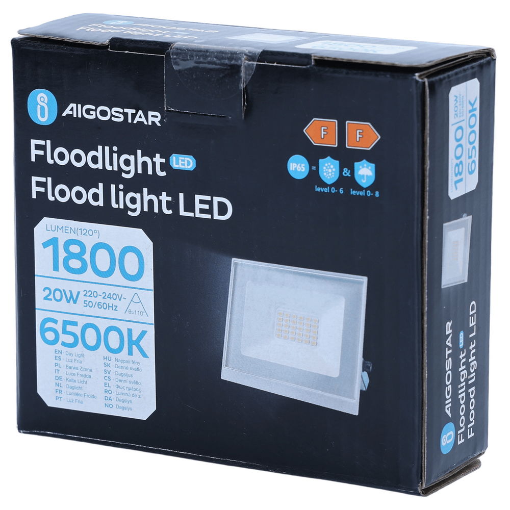 Faro proiettore Led Slim 20W Bianco da esterno IP65 Bianco freddo 6500K Aigostar - Foto 4