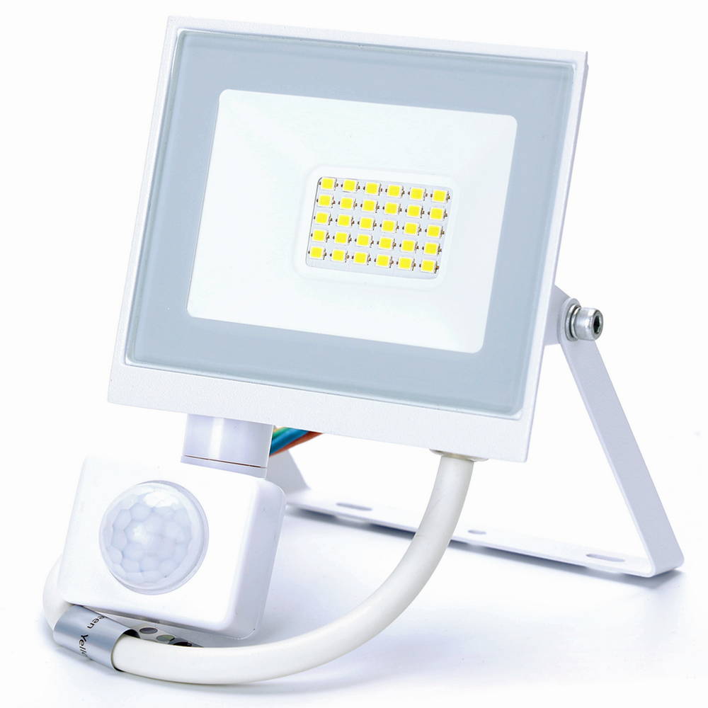 Foto principale Faro proiettore Led Slim 20W Bianco da esterno IP65 Bianco neutro 4000K con sensore crepuscolare e di movimento Aigostar