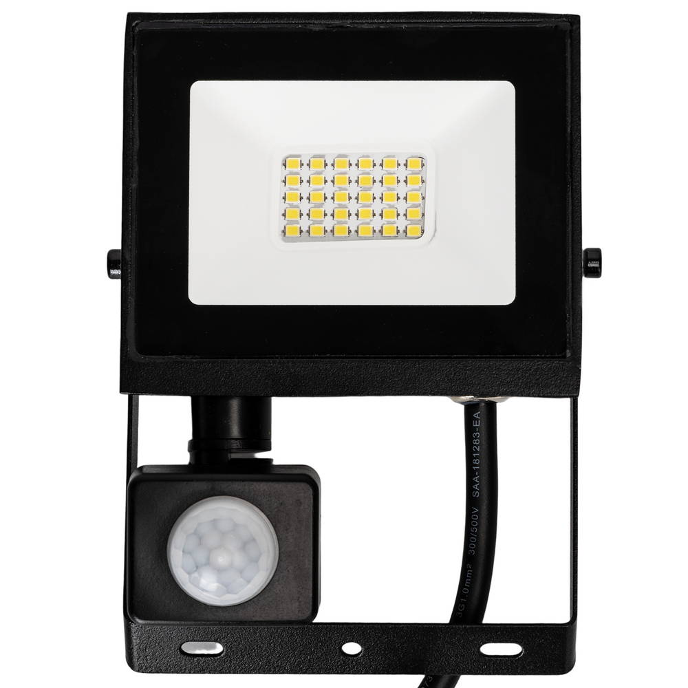 Faro proiettore Led Slim 20W Nero da esterno IP65 Bianco neutro 4000K con sensore crepuscolare e di movimento Aigostar - Foto 3