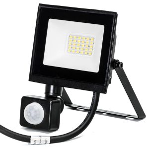 Foto principale Faro proiettore Led Slim 20W Nero da esterno IP65 Bianco neutro 4000K con sensore crepuscolare e di movimento Aigostar
