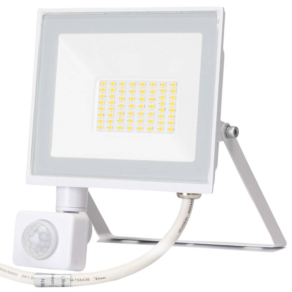 Foto principale Faro proiettore Led Slim 30W Bianco da esterno IP65 Bianco neutro 4000K con sensore crepuscolare e di movimento Aigostar
