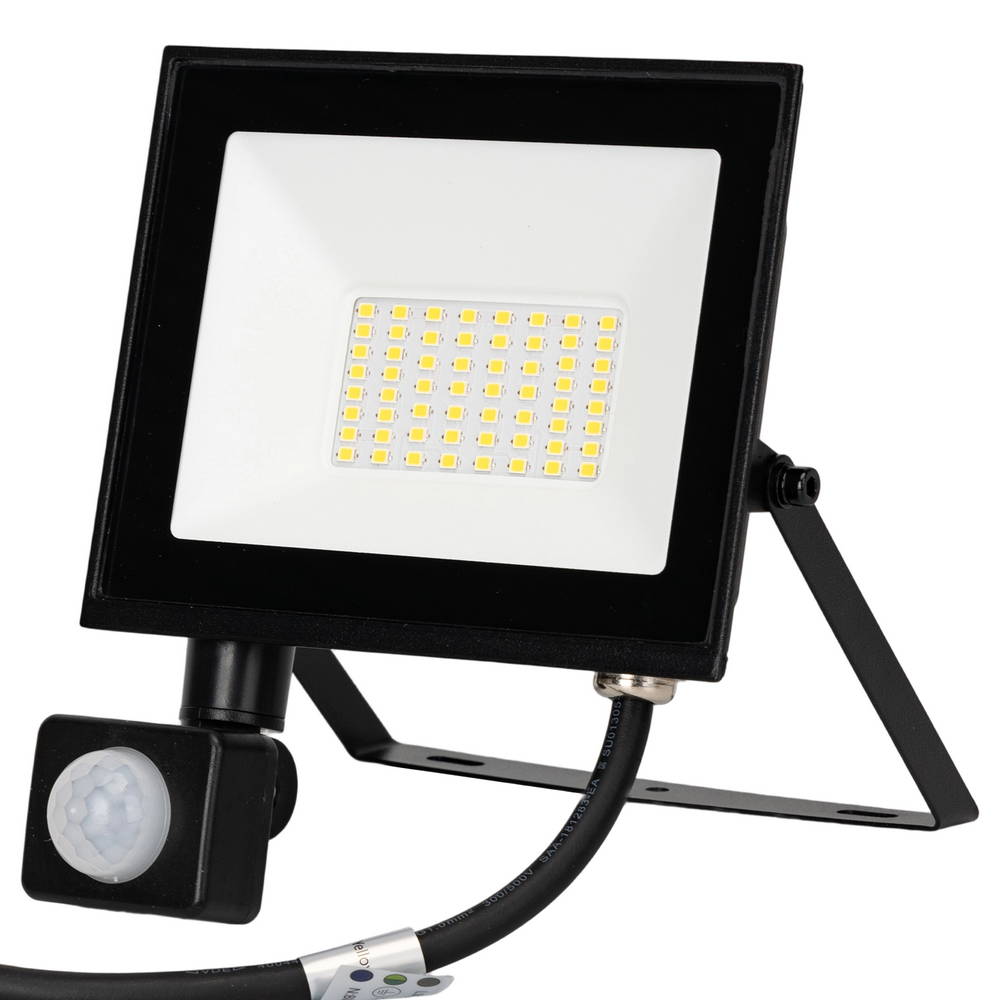 Foto principale Faro proiettore Led Slim 30W Nero da esterno IP65 Bianco neutro 4000K con sensore crepuscolare e di movimento Aigostar