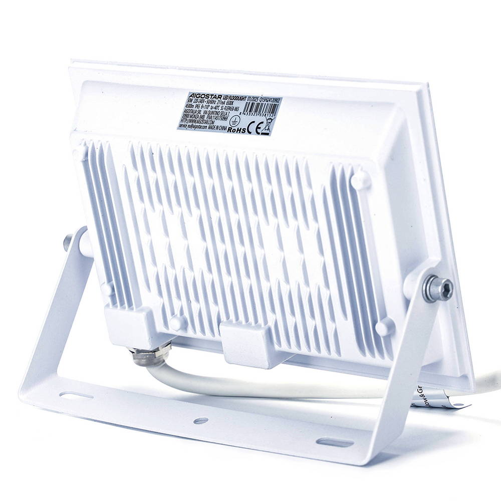 Faro proiettore Led Slim 50W Bianco da esterno IP65 Bianco freddo 6500K Aigostar - Foto 2