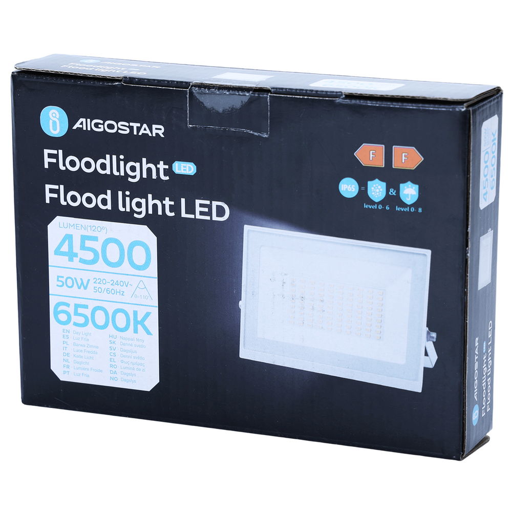 Faro proiettore Led Slim 50W Bianco da esterno IP65 Bianco freddo 6500K Aigostar - Foto 4