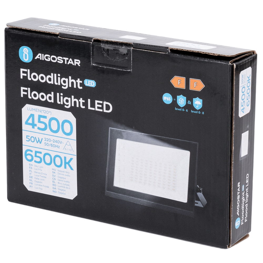 Faro proiettore Led Slim 50W Nero da esterno IP65 Bianco freddo 6500K Aigostar - Foto 3