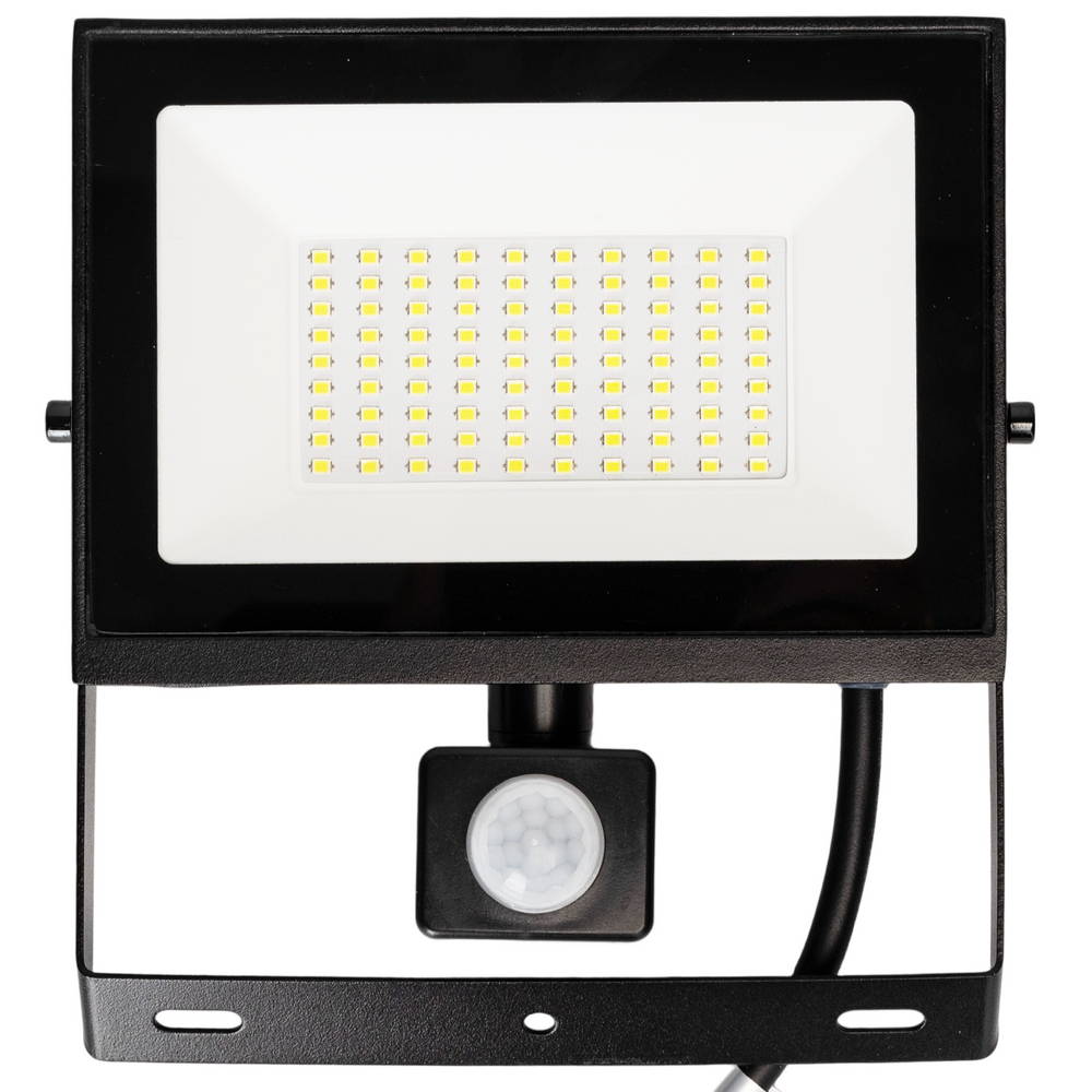 Faro proiettore Led Slim 50W Nero da esterno IP65 Bianco neutro 4000K con sensore crepuscolare e di movimento Aigostar - Foto 2