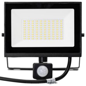 Foto principale Faro proiettore Led Slim 50W Nero da esterno IP65 Bianco neutro 4000K con sensore crepuscolare e di movimento Aigostar