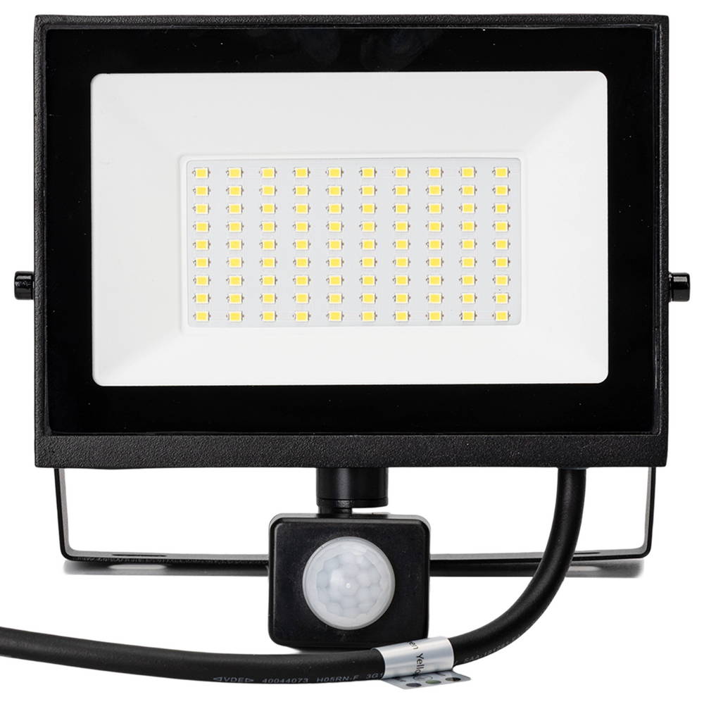 Foto principale Faro proiettore Led Slim 50W Nero da esterno IP65 Bianco neutro 4000K con sensore crepuscolare e di movimento Aigostar