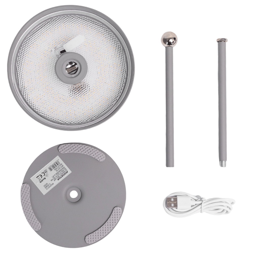 Lampada da tavolo Led touch Eli 5W Grigia CCT temperatura colore regolabile portatile a batteria ricaricabile USB Aigostar - Foto 3