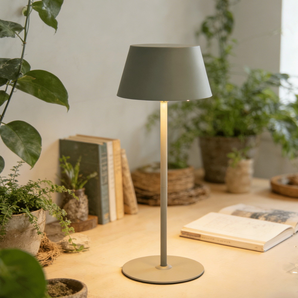 Lampada da tavolo Led touch Eli 5W Grigia CCT temperatura colore regolabile portatile a batteria ricaricabile USB Aigostar - Foto 4