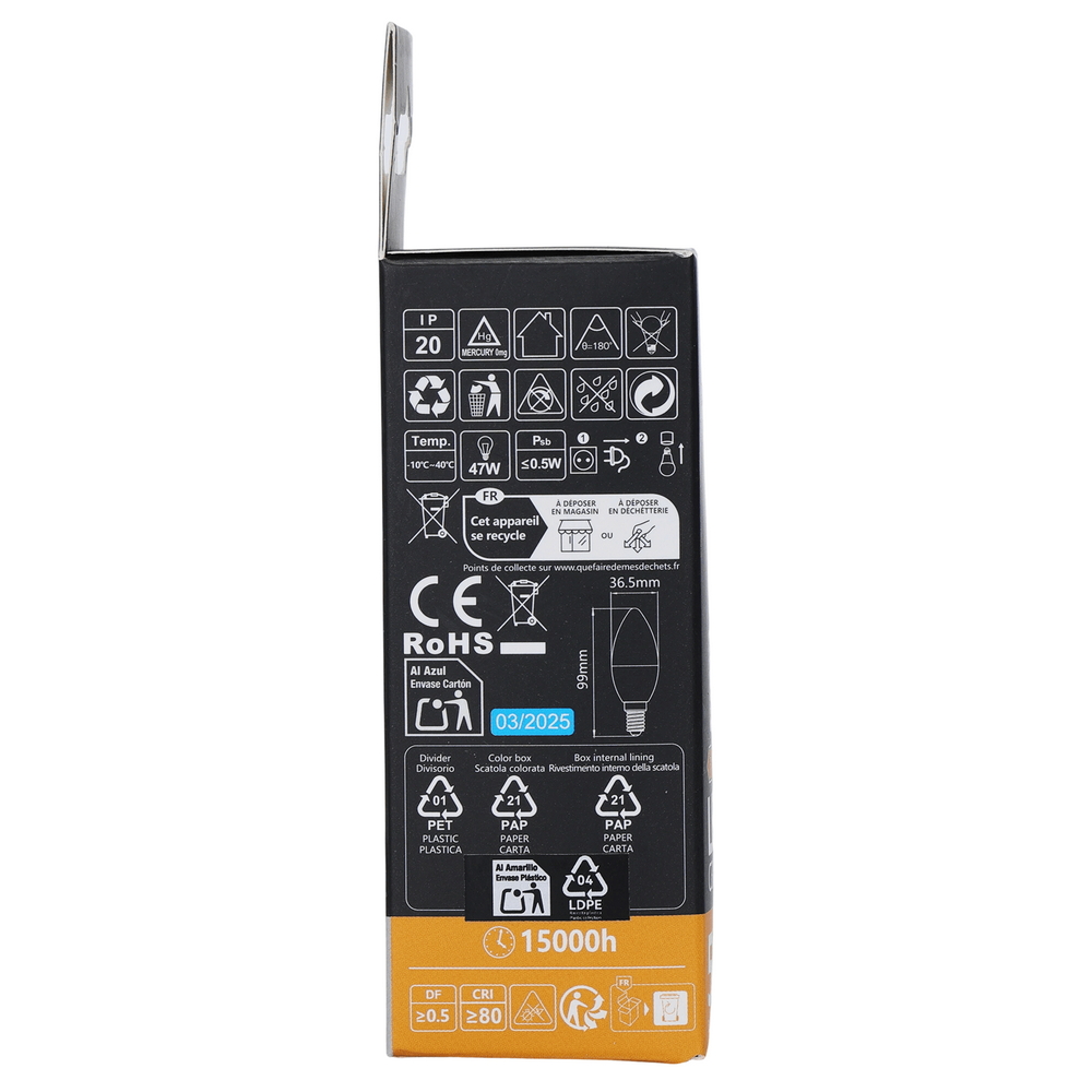 Lampadina Led E14 C37 a oliva 6W RGB + Bianco caldo 3000K con telecomando Aigostar - Foto 6