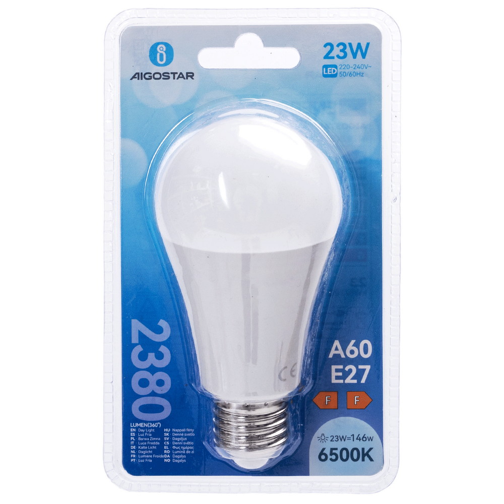 Lampadina Led E27 A60 a bulbo 23W Bianco freddo 6500K Aigostar - Foto 2