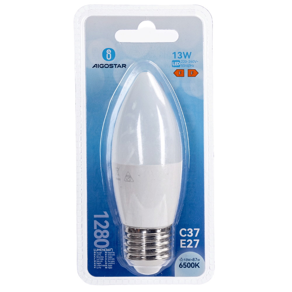 Lampadina Led E27 C37 a oliva 13W Bianco freddo 6500K Aigostar - Foto 3