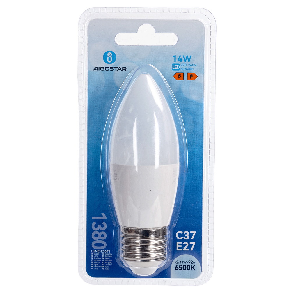 Lampadina Led E27 C37 a oliva 14W Bianco freddo 6500K Aigostar - Foto 3