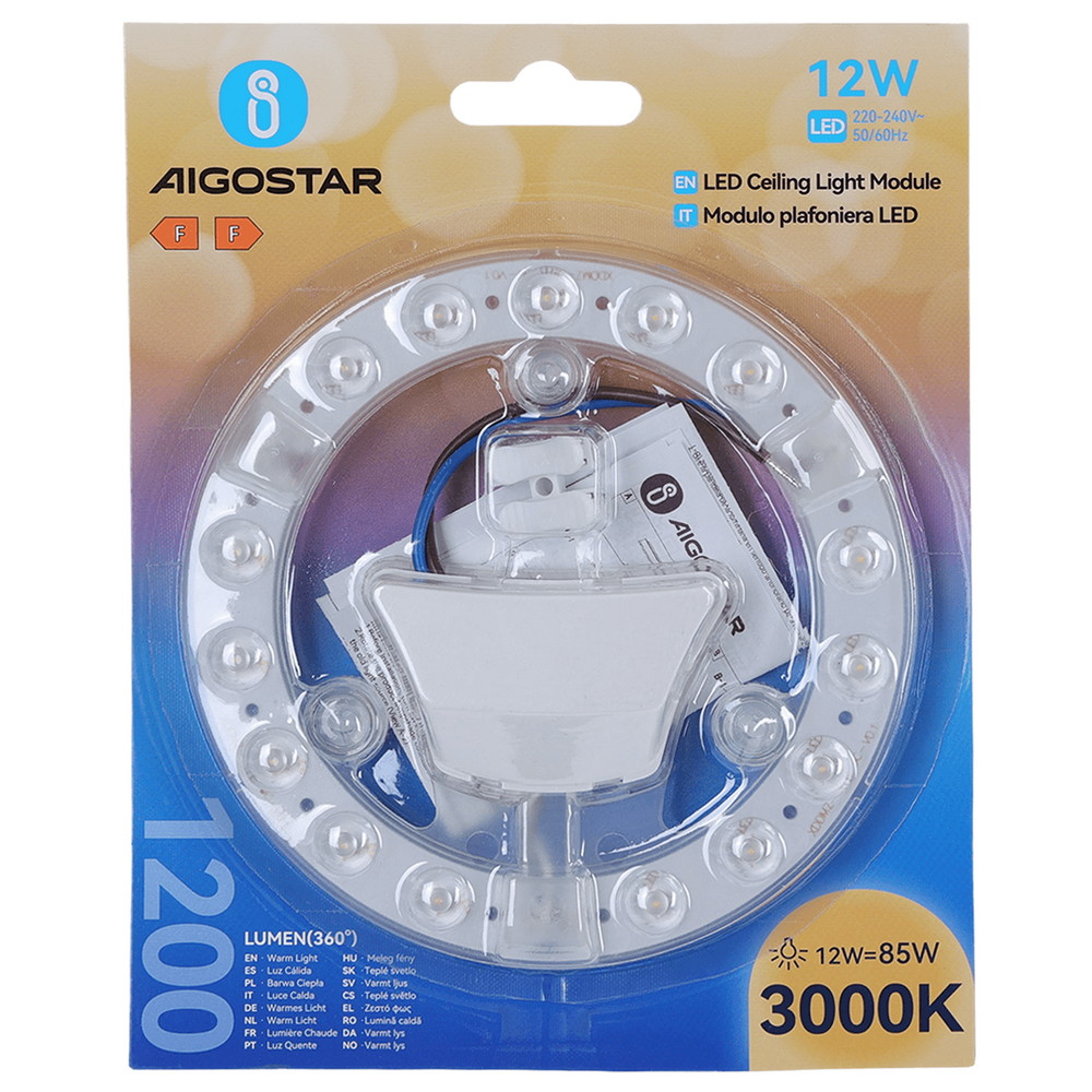 Modulo Led 12W per plafoniere e lampadari calamitato Bianco caldo 3000K Aigostar - Foto 4
