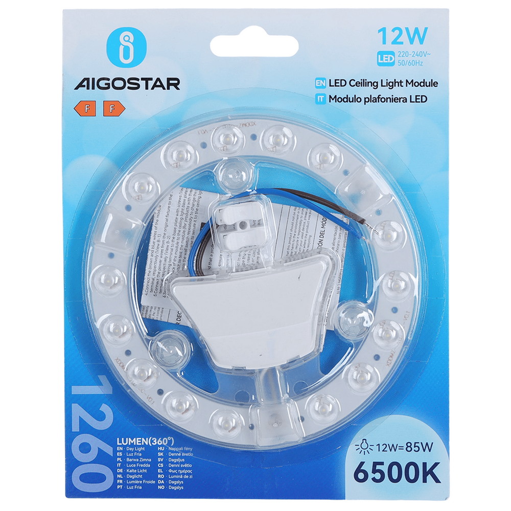 Modulo Led 12W per plafoniere e lampadari calamitato Bianco freddo 6500K Aigostar - Foto 4