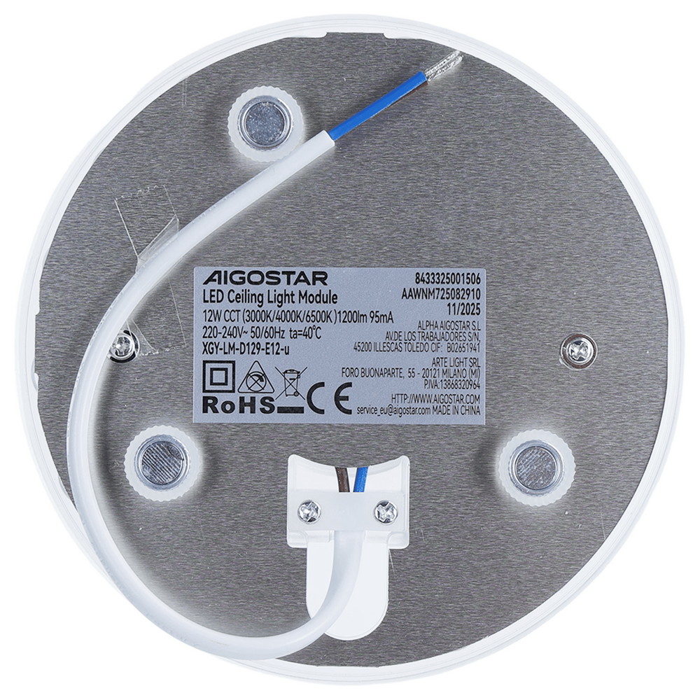 Modulo Led 12W per plafoniere e lampadari calamitato CCT temperatura colore regolabile Aigostar - Foto 2