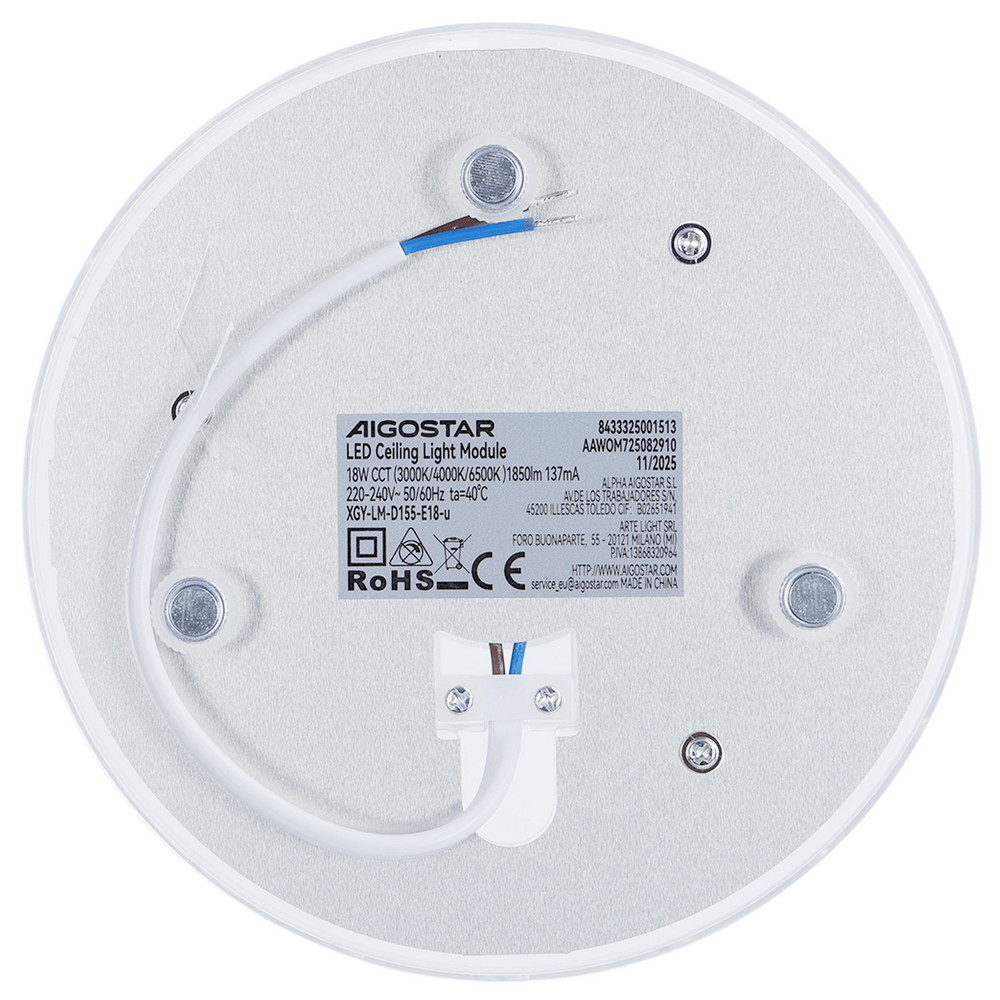 Modulo Led 18W per plafoniere e lampadari calamitato CCT temperatura colore regolabile Aigostar - Foto 2