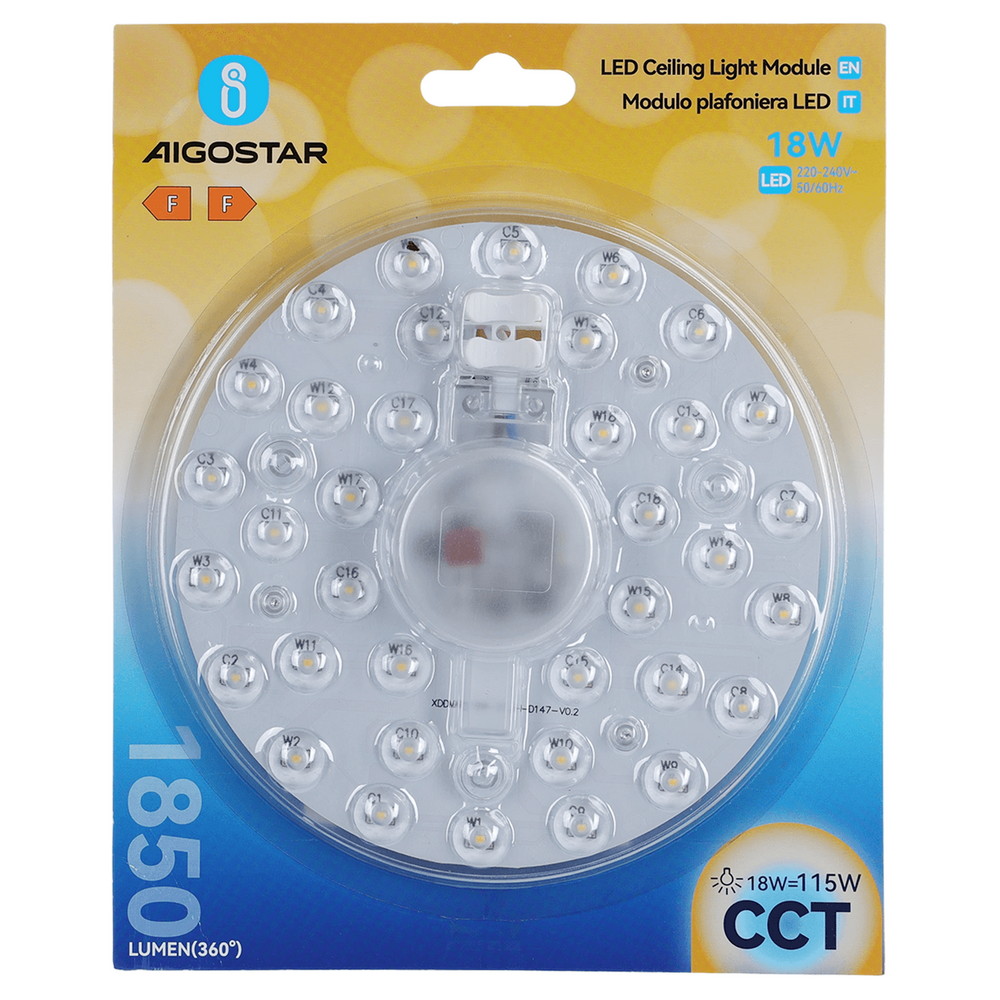 Modulo Led 18W per plafoniere e lampadari calamitato CCT temperatura colore regolabile Aigostar - Foto 4
