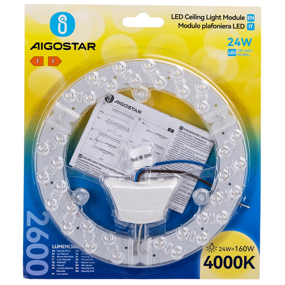 Modulo Led 24W per plafoniere e lampadari calamitato Bianco neutro 4000K Aigostar - Foto 4