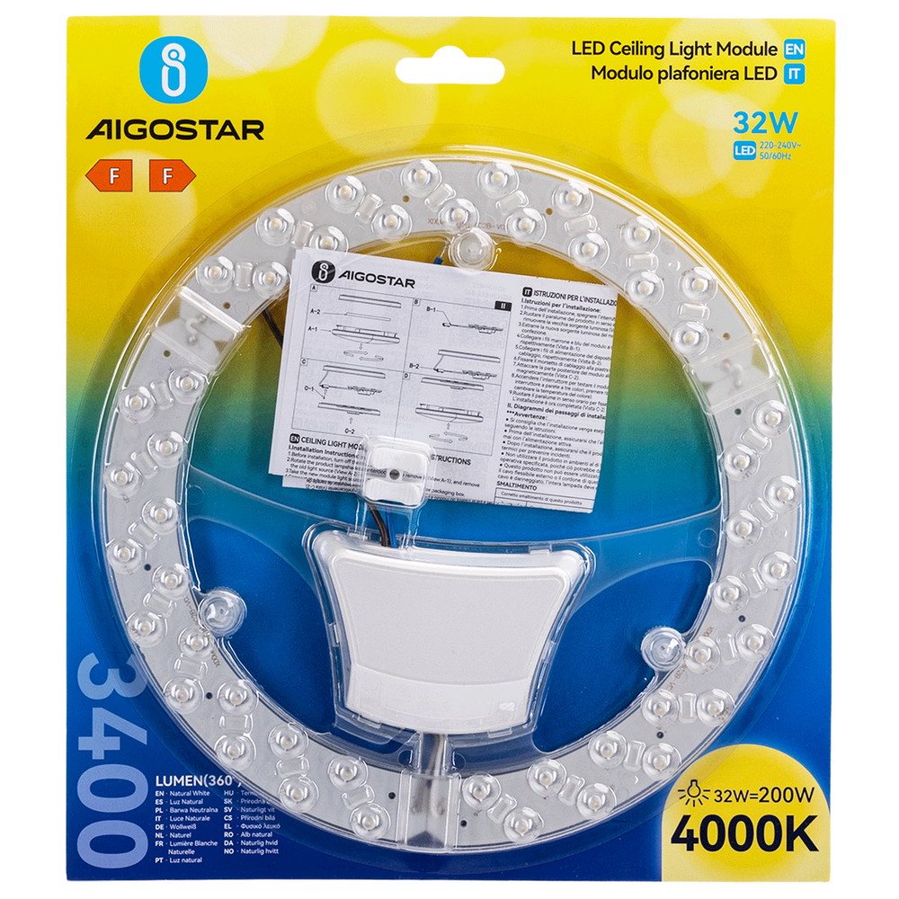 Modulo Led 32W per plafoniere e lampadari calamitato Bianco neutro 4000K Aigostar - Foto 4