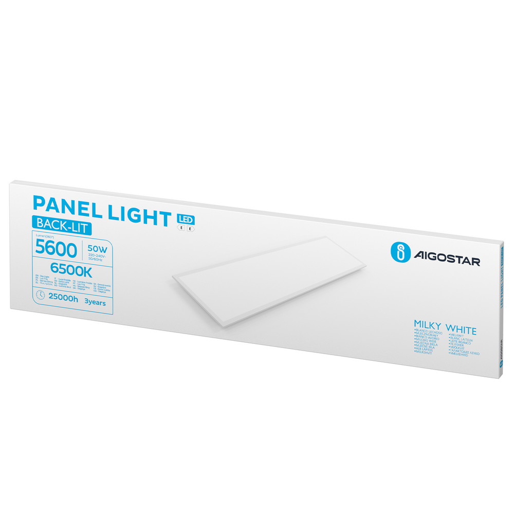 Pannello Led 50W 120x30cm Cornice bianca rettangolare Bianco freddo 6500K Aigostar - Foto 3