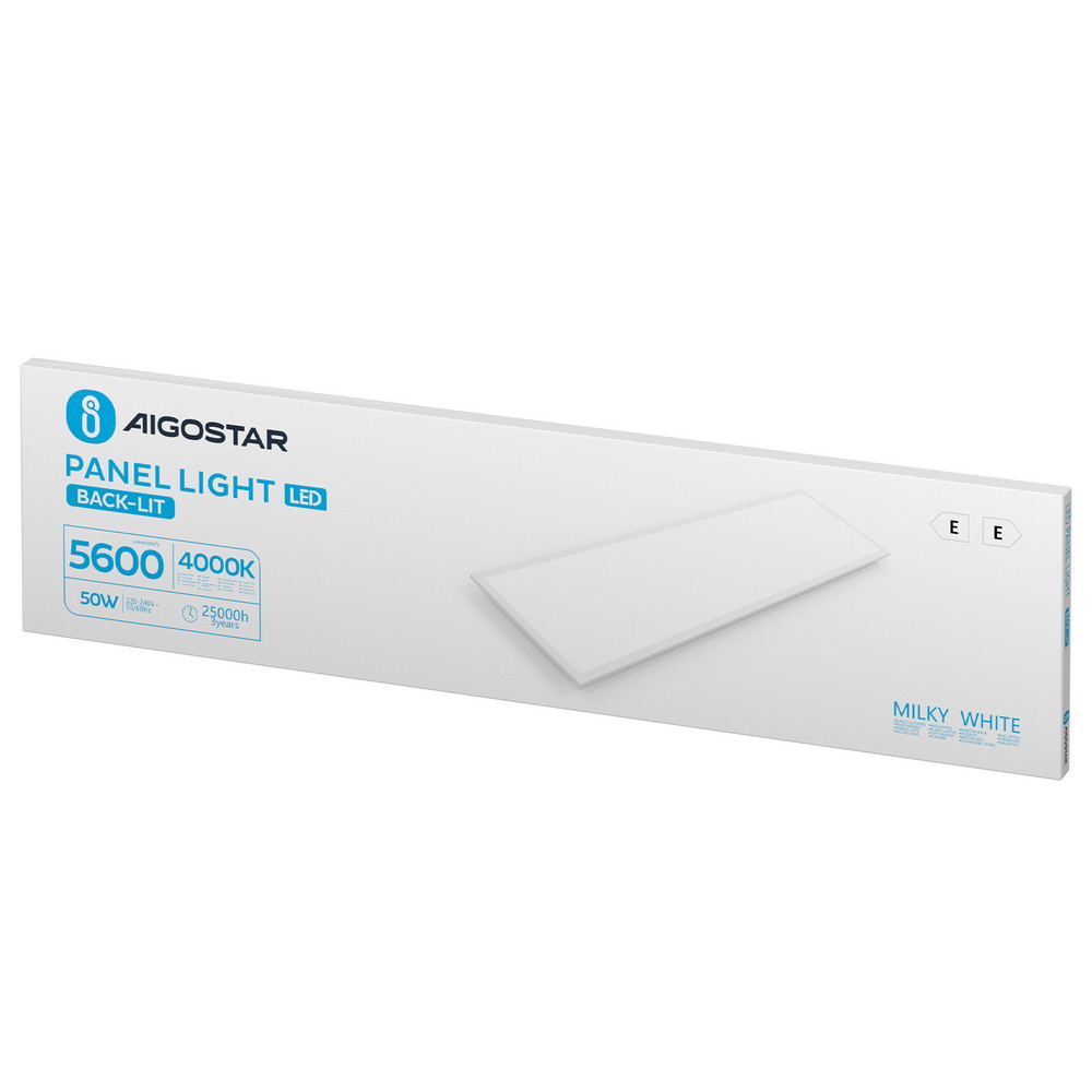 Pannello Led 50W 120x30cm Cornice bianca rettangolare Bianco neutro 4000K Aigostar - Foto 3
