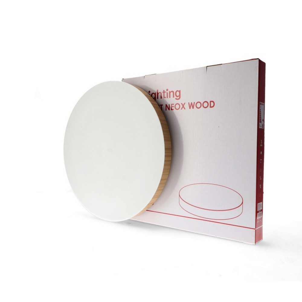 Plafoniera Led Neox 50W Rotonda Legno CCT temperatura colore regolabile iSG Lighting - Foto 2