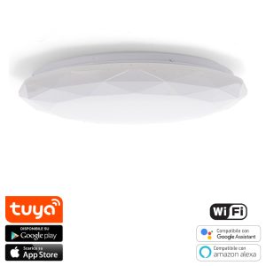 Foto principale Plafoniera Led Smart Tuya 24W Bluetooth CCT temperatura colore regolabile e dimmerabile Dial M LEDME