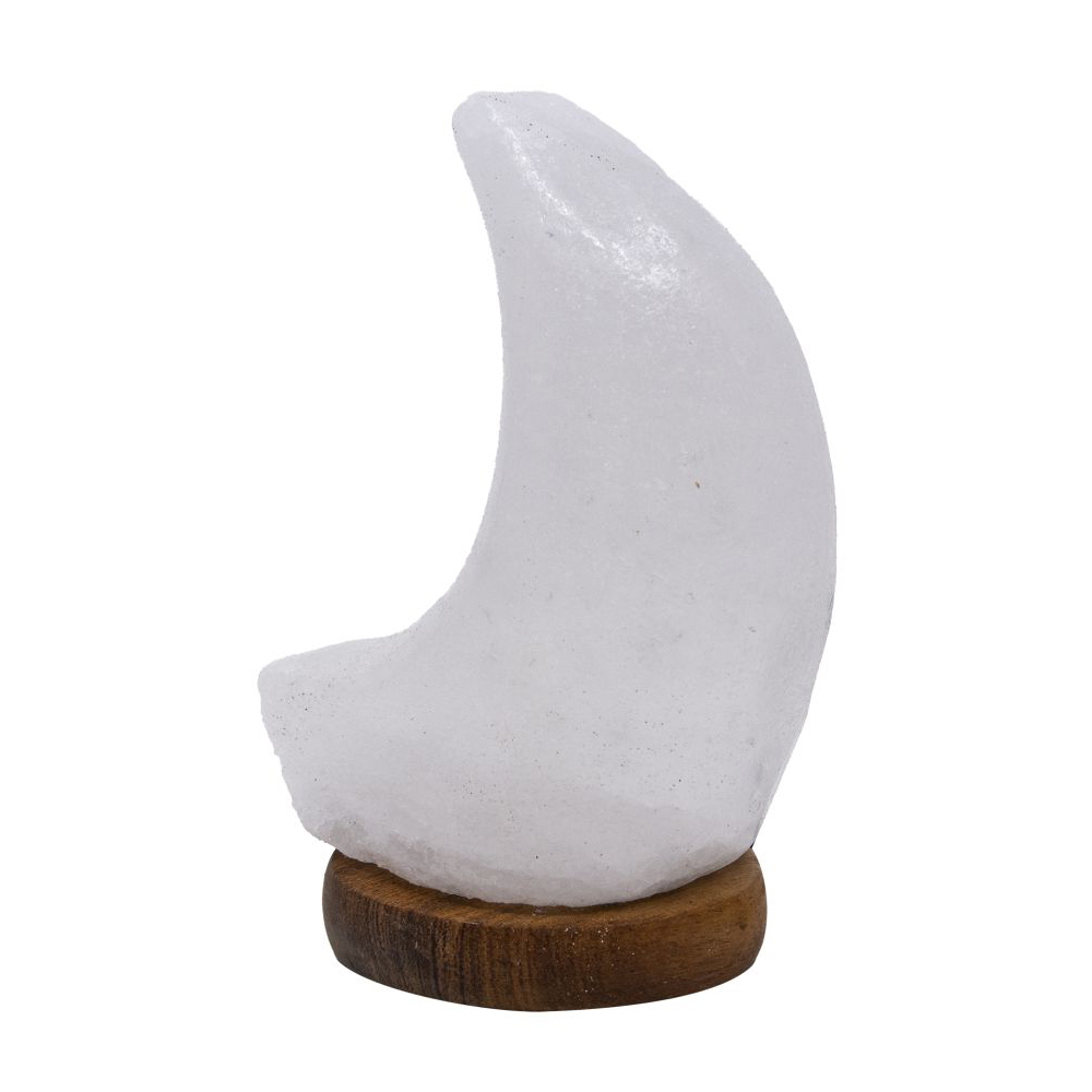 Foto principale Lampada di Sale Himalayano USB Bianco naturale a forma di Luna 600gr
