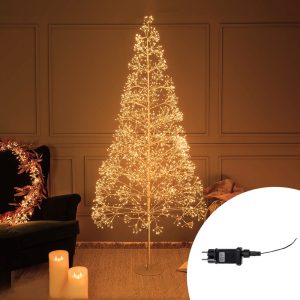 Foto principale Albero di Natale luminoso 1320 Led in filo color oro 1,50 metri Bianco caldo 3000K a luce fissa e intermittente Wisdom