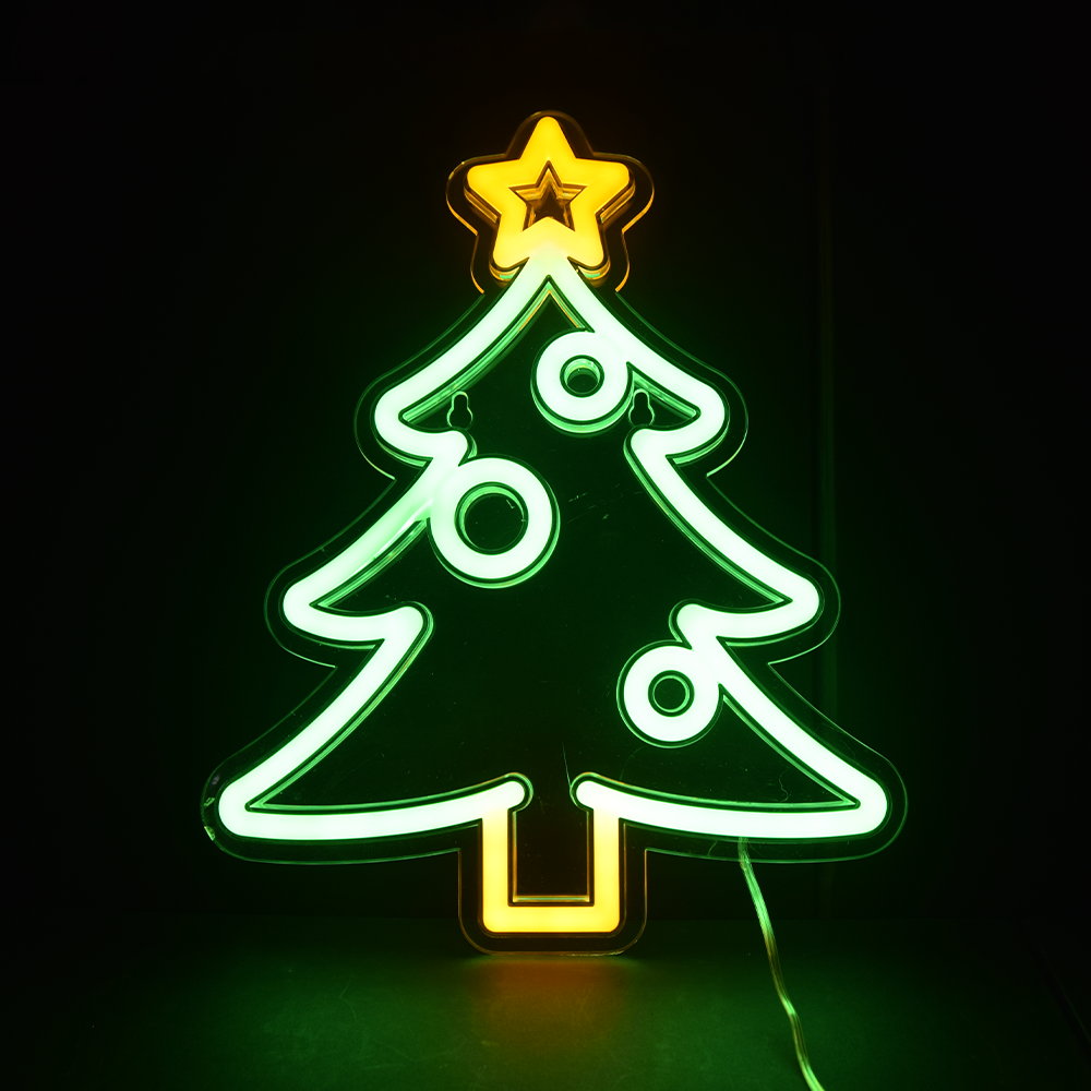 Albero di Natale luminoso da 22x28cm Led Neon Flex USB da interno Wisdom - Foto 1