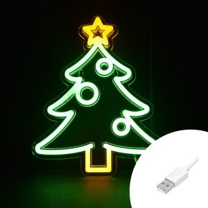 Foto principale Albero di Natale luminoso da 22x28cm Led Neon Flex USB da interno Wisdom