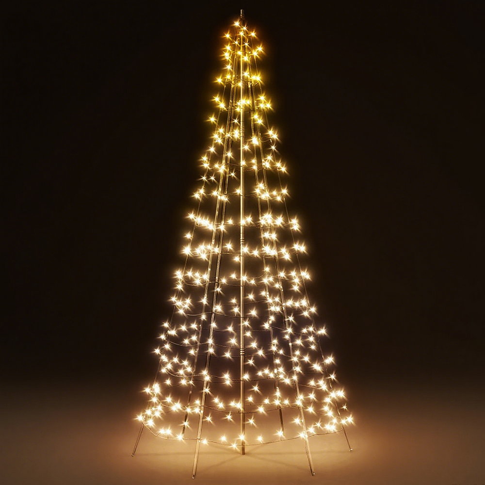 Albero luminoso a cono da 630 Led altezza 2,50 metri Bianco Caldo Wisdom - Foto 1