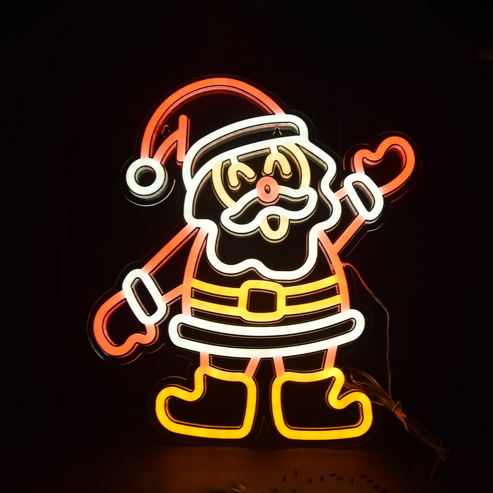 Babbo Natale luminoso da 40x40cm Led Neon Flex USB da interno Wisdom - Foto 1